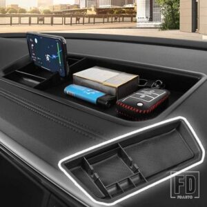 VW センターコンソールオーガナイザートレイ アトラス アクセサリー 2018-23 アームレスト収納 グローブボックス用 - Dashboard Black