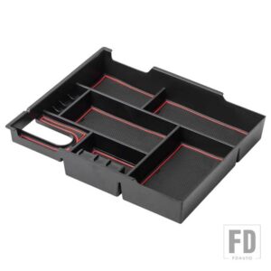 トヨタ タンドラ 2014-21年式用 カーセンターコンソールオーガナイザートレイ 収納整理 - Red