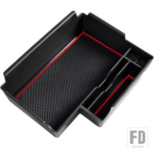フォード エクスプローラー2020-23アクセサリーセンター収納ボックスアームレストアームレストグローブホルダープレートカーコンテナオーガナイ - Red