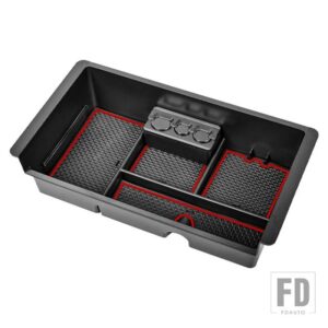 シボレー センターコンソールオーガナイザー シルバラード/GMC シエラ 2014-2018 タホ サバーバン/GMC ユーコン 2015-2020 アームレスト収納ボ - Red