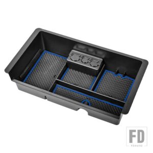 シボレー センターコンソールオーガナイザー シルバラード/GMC シエラ 2014-2018 タホ サバーバン/GMC ユーコン 2015-2020 アームレスト収納ボ - Blue