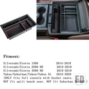 センターコンソールオーガナイザー シルバラード/GMC シエラ 15002014-2018 タホ/サバーバン/ユーコン/ユーコン XL2015-2020 アームレスト収納 - Red 2