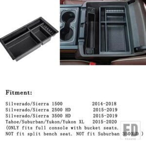 センターコンソールオーガナイザー シルバラード/GMC シエラ 15002014-2018 タホ/サバーバン/ユーコン/ユーコン XL2015-2020 アームレスト収納 - Black 2