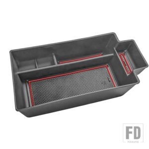 日産 ローグ 2021-24 2025 センターコンソールオーガナイザー アームレスト収納ボックストレイ セカンダリーカーストレージアクセサリー - Red