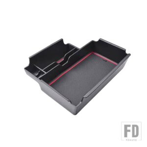 フォード エクスプローラー 2020-24用センターコンソールトレイ アームレスト収納ボックスアクセサリー カーセンター カーコンソールオーガナイ - Armrest box red