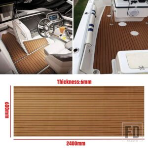 2400X600X6mm 5mm EVAフォームボートフローリングフェイクチークデッキシートパッドボートマリンヨットRVデッキシートマット - Brown2400x600x6mm
