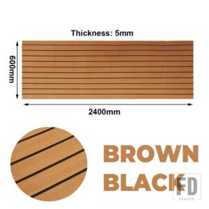 2400X600X6mm 5mm EVAフォームボートフローリングフェイクチークデッキシートパッドボートマリンヨットRVデッキシートマット - Brown2400x600x5mm