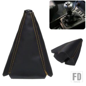 汎用 MT/AT レザーシフトカラー ギアシフトノブ シフター ゲーター ブーツカバー レッド イエロー ブルー ブラック ステッチ - PU Leather4