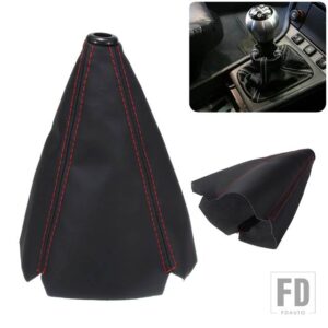 汎用 MT/AT レザーシフトカラー ギアシフトノブ シフター ゲーター ブーツカバー レッド イエロー ブルー ブラック ステッチ - PU Leather3