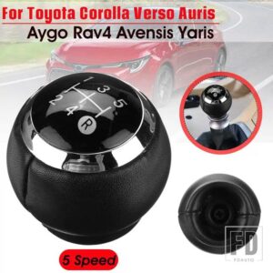 トヨタ 5速/6速 カーギアシフトノブ レバー シフター スティック ハンドボール カローラ RAV4 アベンシス ヤリス ヴェルソ オーリス アイゴ用 - 5 Speed