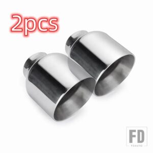 アウディ BMW 汎用 1/2/4個 63mm-101mm カーマフラーパイプ デュアルウォール排気チップ 排気パイプ ステンレス /ベンツ//VW用 - 2pcs