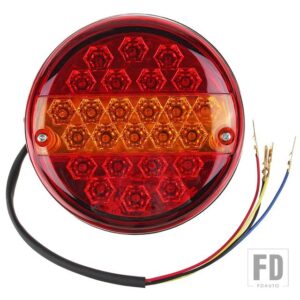 汎用 1X/2X/4X 25 LED 12V 24Vカーテールライトリアストップインジケーターブレーキライトラウンドシグナルトレーラートラックキャラバンバンロ - 1pc