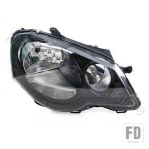 フロントバンパーヘッドライトヘッドライトランプフォグライトホワイトブラックタイプヘッドライトアセンブリPOLO 9N3 2006-10用 - Black Shell-Right
