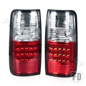 トヨタ カーアクセサリー リアブレーキテールライト 1ペア ランドクルーザー FJ80 1991 1992-1997 ウィンカーリフレクターランプに適合 - Red and White Shell