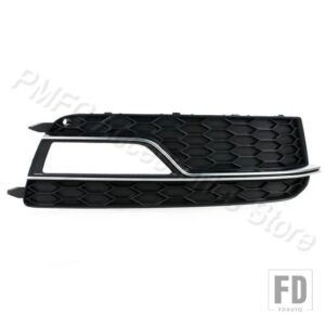 アウディ 自動車用 フロントバンパーグリル フォグランプグリル カバーフレームトリム 蓋ベゼル A5 S-LINES S5 2013-16 8T0807681K - Silver Plating-Right