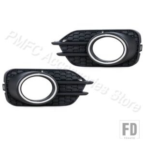 VW フォグライトカバー フロントバンパー フォグランプ グリルカバー ブラック ティグアン 2012 2013 2014-2018 2019 USバージョン - 1 Pair With Hole B