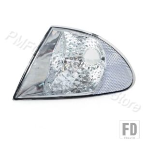 BMW フロントバンパーコーナーマーカーライトレンズウィンカーランプパーキングシグナルインジケーター 3シリーズE46 1999-2001 63136902765 - White Lens-Left