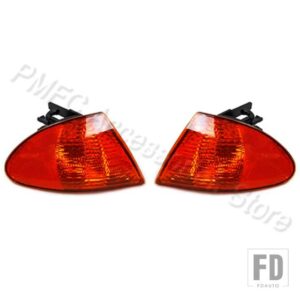 BMW フロントバンパーコーナーマーカーライトレンズウィンカーランプパーキングシグナルインジケーター 3シリーズE46 1999-2001 63136902765 - Orange Lens-1Pair
