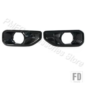 ジープ フォグランプカバーステッカーヘッドライトトリムフレームカーアクセサリーラングラーJLサハラ2018-22用自動車用 - Carbon Pattern