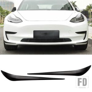 テスラ 2016-2022 モデル3 モデルY用 フロントバンパーコーナープロテクター フォグランプスポイラー ウィンドナイフデコレーションステッカー - Matte Black