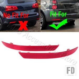 VW リアバンパーブレーキライトリフレクターランプフォグランプハザード灯装飾ライトトゥーラン2011-15用 - 1 Left and 1 Right