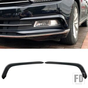 VW フォグフロントライトフレームカバートリムレーシングステッカーグリルカーアクセサリーパサートB8バリアント2016 2017 2018-2020用 - Glossy Black
