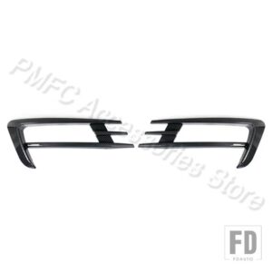 2PCS フロントバンパー フォグランプ アイブロウ カバー フォグライト グリル フォグランプ トリム カバー トリム VW ゴルフ 7 MK7 2014-16用 - Carbon Style-1 Pair