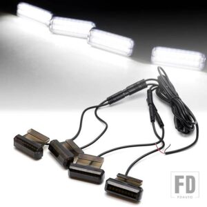 トヨタ タンドラ 2022-2025 TRD PRO除く 用 スモークレンズ アンバーイエロー/ホワイト フルLED フロントグリル クリアランスライト DRL 4個 - Smoked Lens White
