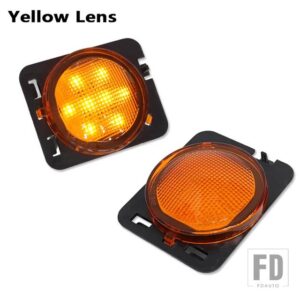2007-2017 JEEP WRANGLER JK フロントフェンダーフレアサイドマーカーライトOEMアンバーサイドマーカーランプウィンカーライトの交換用 - Amber Lens