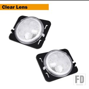 2007-2017 JEEP WRANGLER JK フロントフェンダーフレアサイドマーカーライトOEMアンバーサイドマーカーランプウィンカーライトの交換用 - Clear Lens