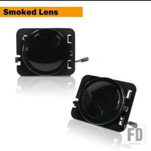 2007-2017 JEEP WRANGLER JK フロントフェンダーフレアサイドマーカーライトOEMアンバーサイドマーカーランプウィンカーライトの交換用 - Smoked Lens