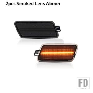 アウディ アンバー/レッド フル LED T10 サイドマーカーライト 2012-2018 A7 S7 RS7 ウィンカーライト/DRL用 OEM サイドマーカーランプ交換用 - 2pc Smoked Amber