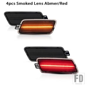 アウディ アンバー/レッド フル LED T10 サイドマーカーライト 2012-2018 A7 S7 RS7 ウィンカーライト/DRL用 OEM サイドマーカーランプ交換用 - 4pc Amber Red