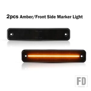 フル 3157 LED バンパーリフレクターライト ハマー H2 用 テールブレーキリアフォグランプウィンカーライト 12V 赤 - 2pc amber Front