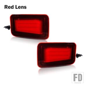 フル 3157 LED バンパーリフレクターライト ハマー H2 用 テールブレーキリアフォグランプウィンカーライト 12V 赤 - Red Lens