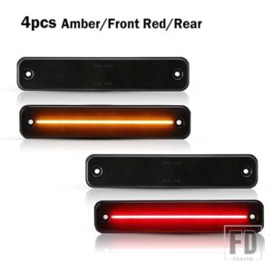 フル 3157 LED バンパーリフレクターライト ハマー H2 用 テールブレーキリアフォグランプウィンカーライト 12V 赤 - 4pc Front Rear