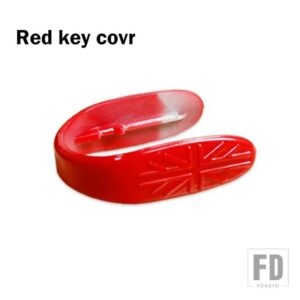 ミニクーパー ABSキーケースカバーチェーンユニオンジャックJCW F54 F55 F56 F57 F60クラブマンカントリーマンカーアクセサリー - Red key covr