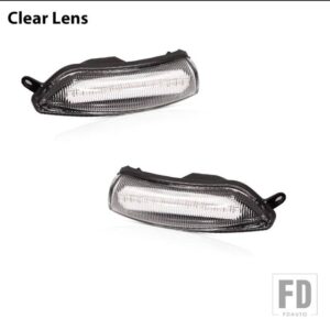 2011-2020 クライスラー 300 サイドミラーシグナルライト シーケンシャルアンバーイエロー LED ウィンカーライト 68170149AA 68170148AA 2個 - Clear Lens