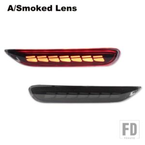日産 エクストレイル T32 ローグ キャシュカイ J11 リーフ パスファインダー用 インフィニティ Q50 QX60 JX35 LED リアバンパーリフレクターラ - A Smoked Lens