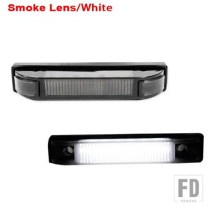 ジープ 自動車用 フェンダーフレア サイドマーカーランプ ラングラー TJ JK JL BUSHWACKER フラットスタイル フェンダーフレア ウィンカーライ - Smoke Lens white