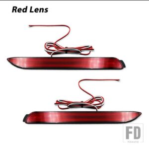 レクサス トヨタ 2 OEM 3D光学スタイルLEDバンパーリフレクターライト＆ 用バンパー反射レンズの交換用 - Red Lens