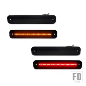 フォード アンバー/レッド フル LED フロント/リア サイドマーカー ライト 1973-1979 F100 F150 ブロンコ用OEM アンバー/レッド サイドマーカー - 4pcs Amber Red