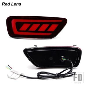 ジープ リアバンパーリフレクター LEDテールライト カーアクセサリー ブレーキライト 流れるウィンカー グランドチェロキー 2011-2022年式に適 - Red Lens