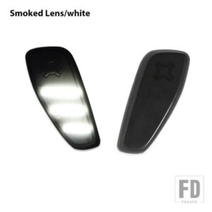 スモークレンズ アンバー LED バルブ フロントサイドマーカーライトキット 2015年以降の JEEP RENEGADE 用 OEM アンバーサイドマーカーランプ - Smoked Lens White
