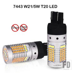 ハイパーフラッシュなし 21W 7443 LED CANバス 3157 1157 LED スイッチバック ホワイト/アンバー LEDバルブ デイタイムランニング/ウィンカーラ - 7443 T20