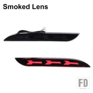 フォード 3Dオプティックスタイル LEDバンパーリフレクターライト フォグランプ マスタング用 シーケンシャルウィンカー バンパーフォグランプ - Smoked Lens