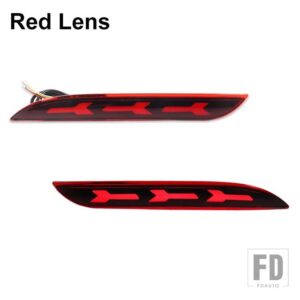 フォード 3Dオプティックスタイル LEDバンパーリフレクターライト フォグランプ マスタング用 シーケンシャルウィンカー バンパーフォグランプ - Red Lens