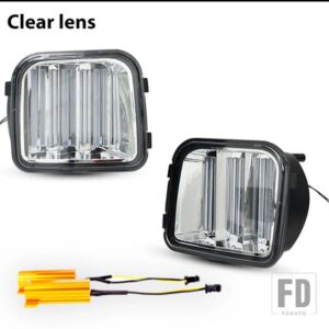 2006-2010 ハマー H3 H3T キセノンホワイト LED DRL 用 フロントバンパーシーケンシャルアンバーイエローウィンカーライトアセンブリ 2個 - Clear Lens