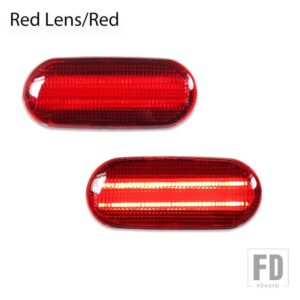 VW ビートル用 レッド リアフェンダー サイドマーカーランプ レッド ドライビングライト/パーキングライトリアサイドマーカーライト - Red Lens Red
