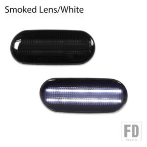 VW ビートル用 レッド リアフェンダー サイドマーカーランプ レッド ドライビングライト/パーキングライトリアサイドマーカーライト - Smoked Lens White